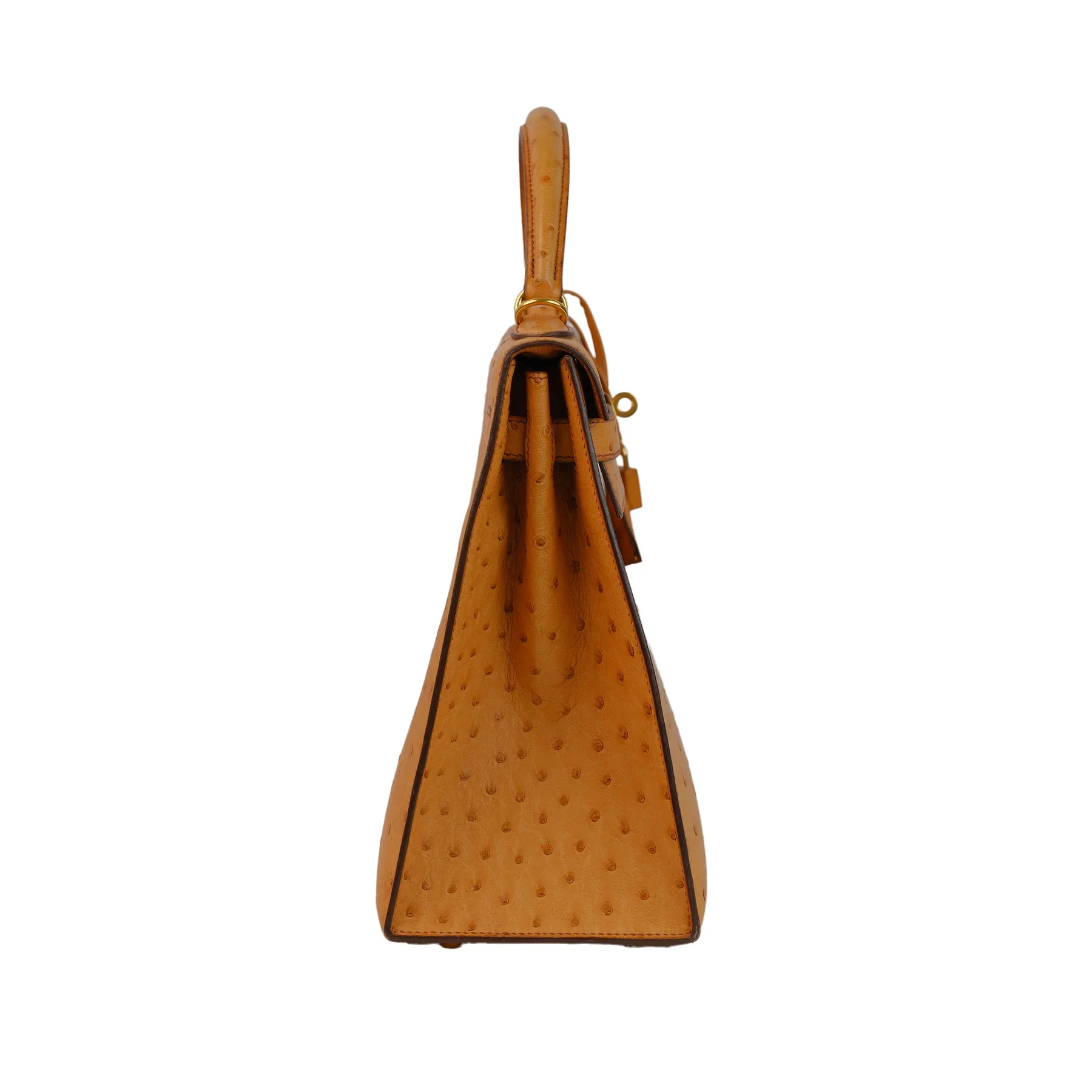 Hermes Kelly 32 Ostrich Kelly Sellier with Gold Hardware Bag - Image 4