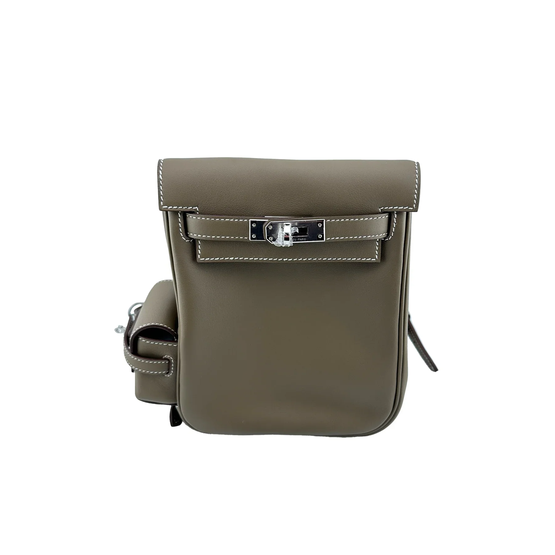 Hermes Mini Kelly Jump Backpack Etoupe Swift with Palladium Hardware Bag - Image 3
