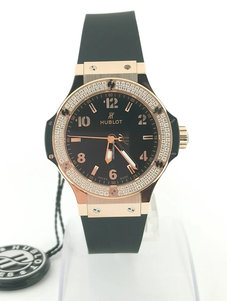 Hublot Big Bang 18K Rose Gold Black Rubber Ladies Watch - Image 3