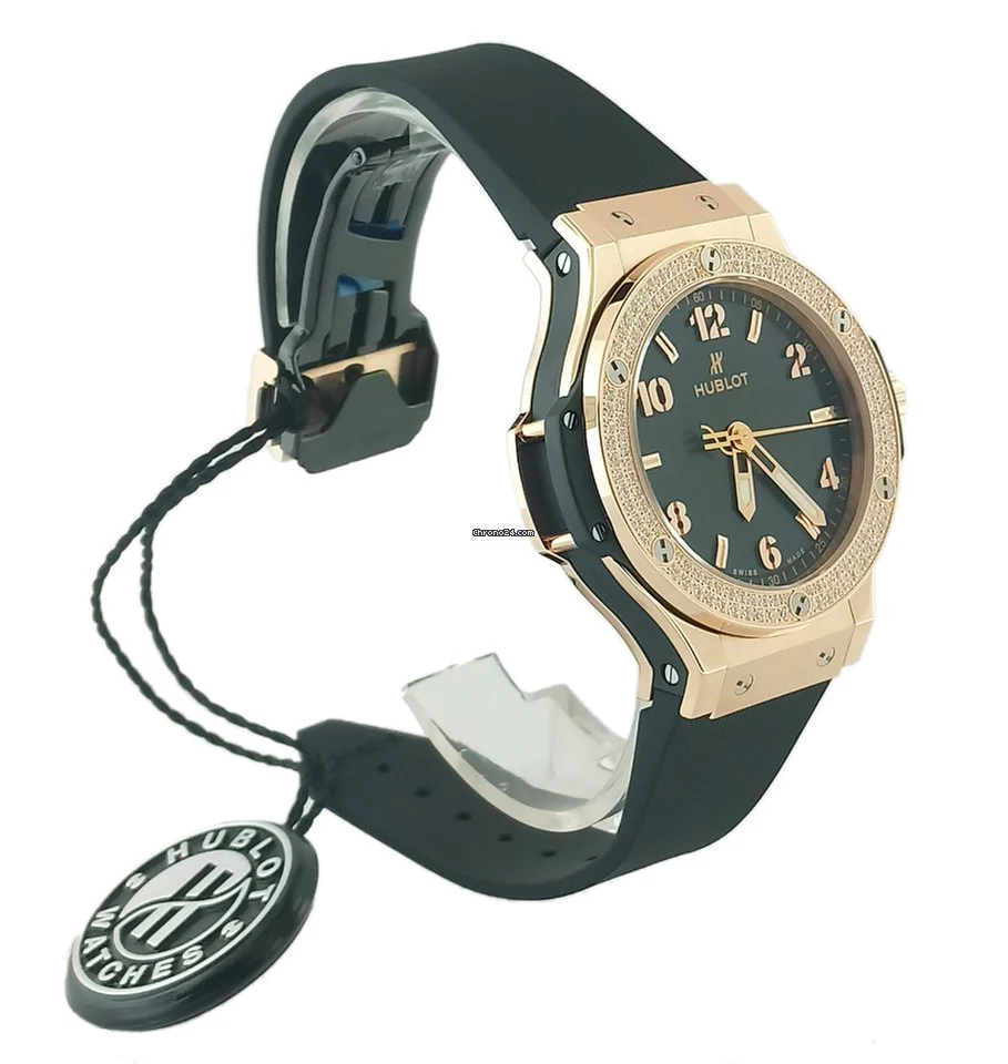 Hublot Big Bang 18K Rose Gold Black Rubber Ladies Watch - Image 4