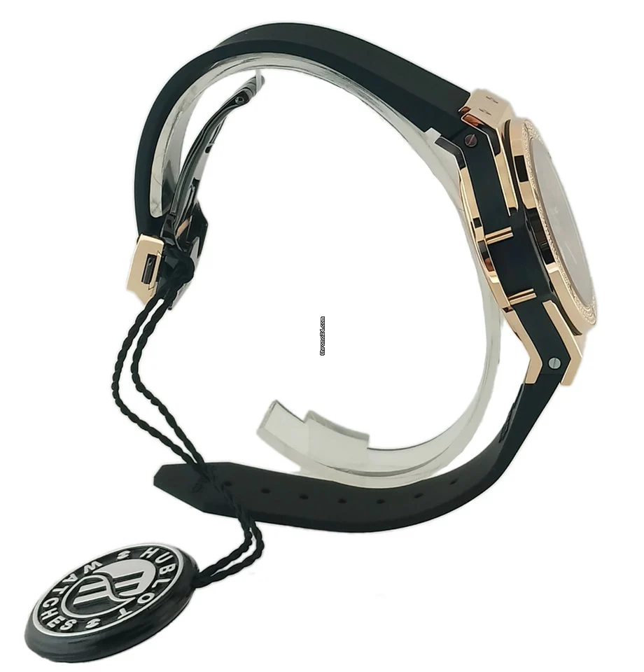 Hublot Big Bang 18K Rose Gold Black Rubber Ladies Watch - Image 7