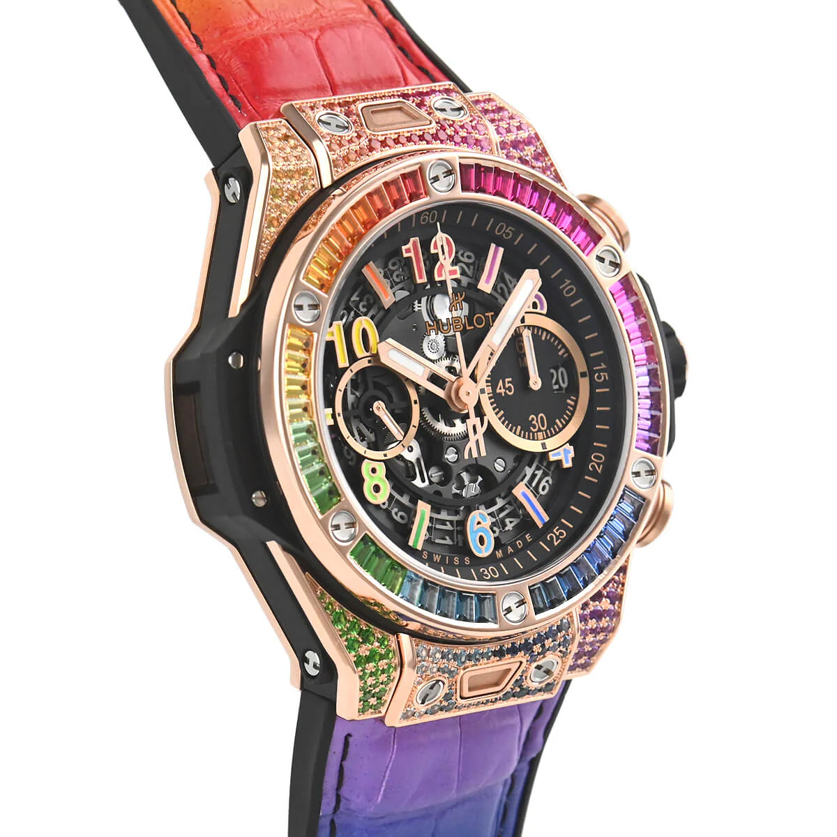 Hublot Big Bang Chronograph 18K King Gold & Colored Gemstones Man's Watch - Image 2