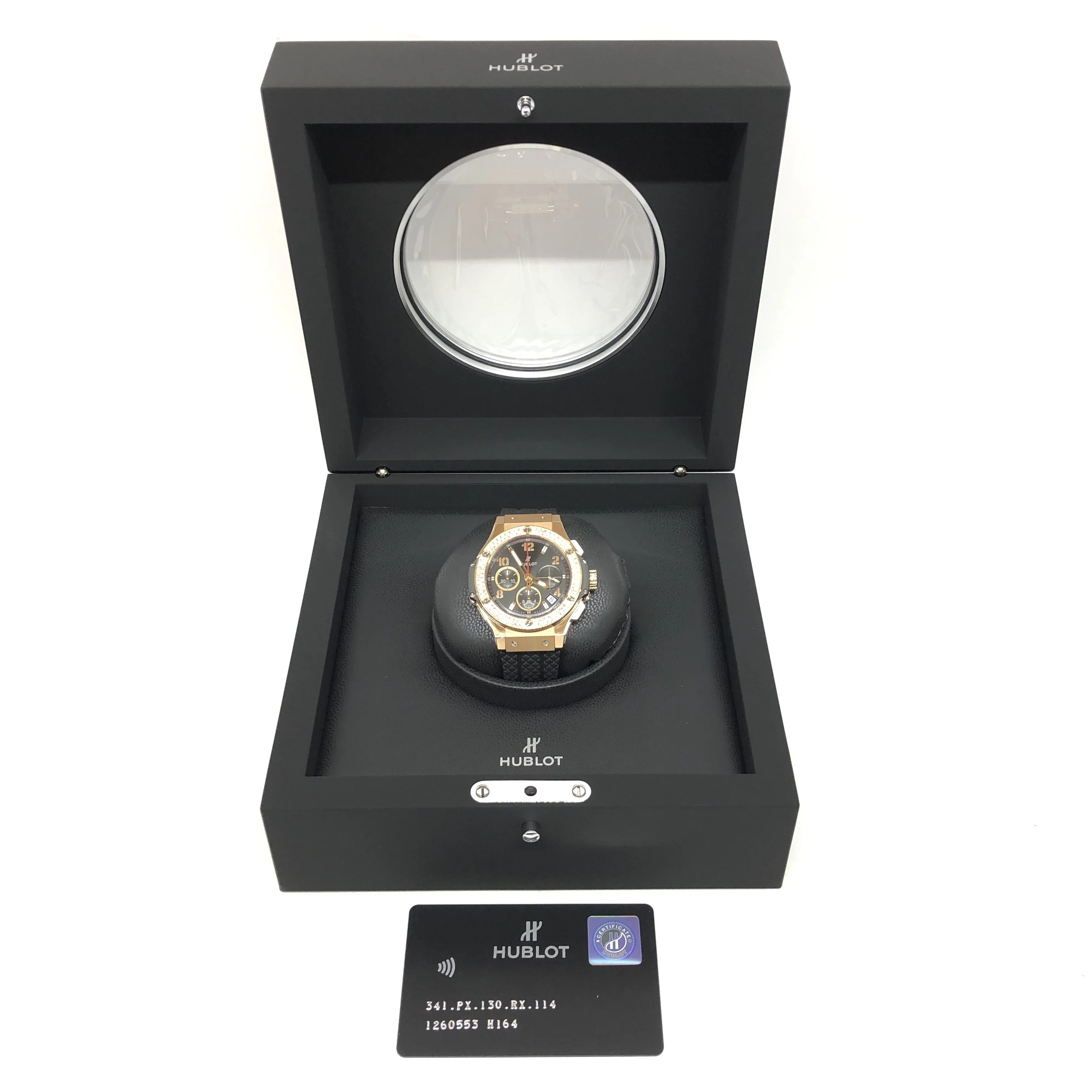 Hublot Big Bang Diamonds 18K Rose Gold Black Rubber Unisex Watch - Image 5