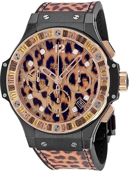 Hublot Big Bang Leopard Chronograph Black Ceramic & 18K Rose Gold & Andalusite Unisex Watch