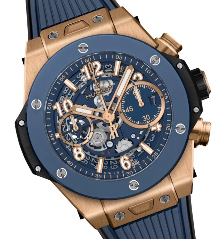 Hublot Big Bang Unico 18K King Gold Blue Ceramic Men's Watch - Image 2