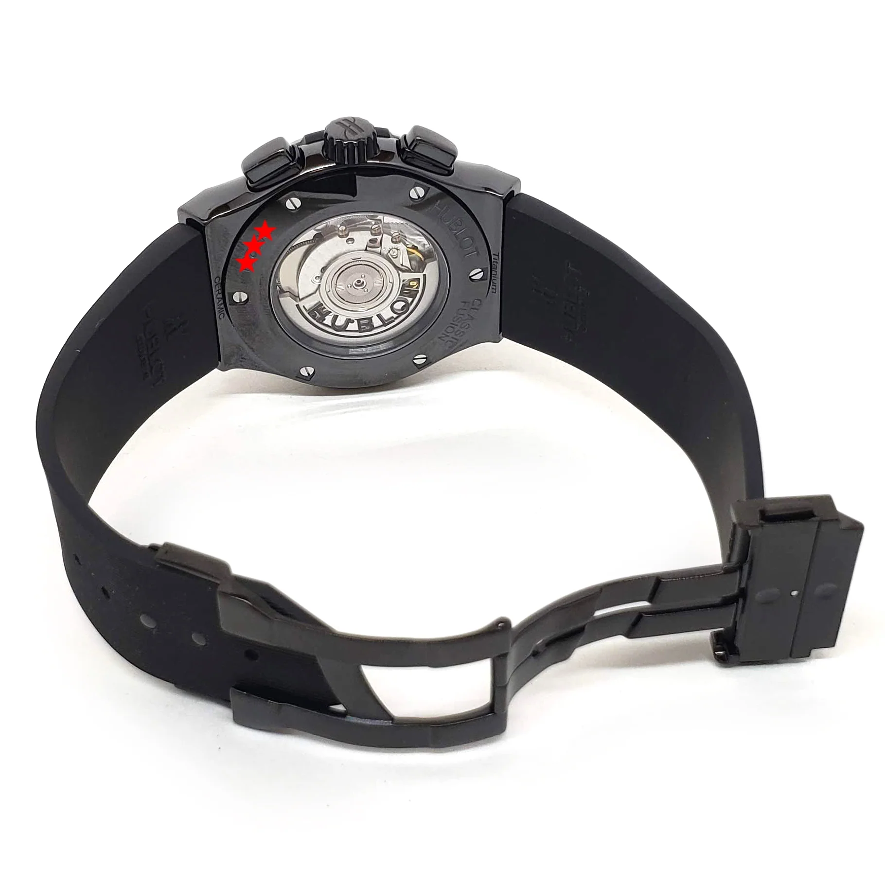 Hublot Classic Fusion Aero Chronograph Black Magic Ceramic Rubber Men's Watch - Image 6