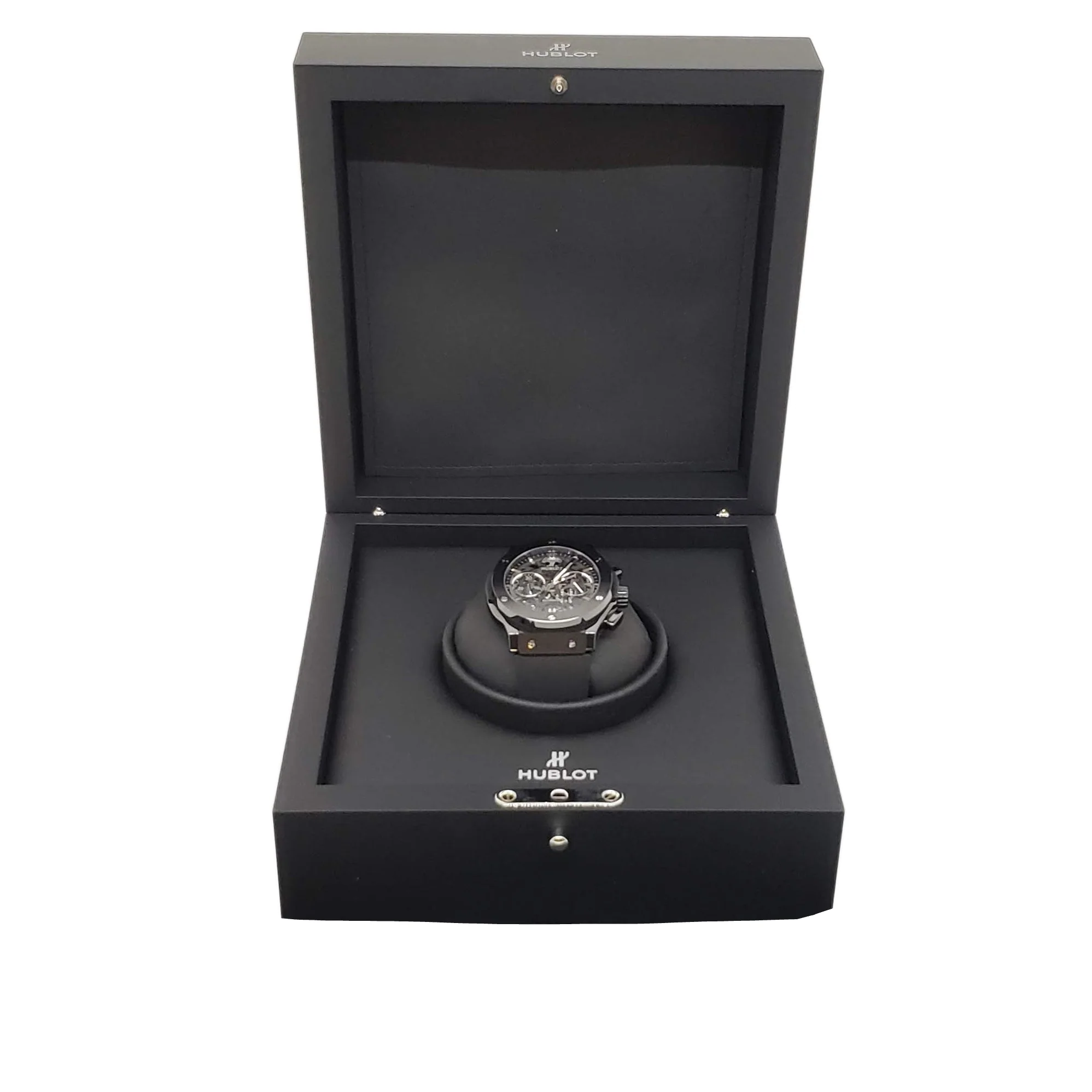 Hublot Classic Fusion Aero Chronograph Black Magic Ceramic Rubber Men's Watch - Image 7