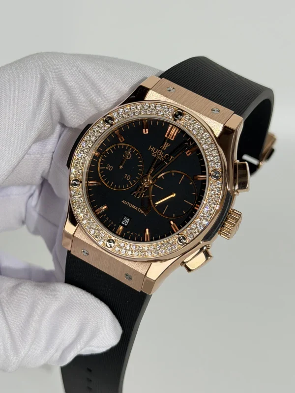 Hublot Classic Fusion Chronograph 45 mm 18K Rose Gold & Diamonds Unisex Watch - Image 2