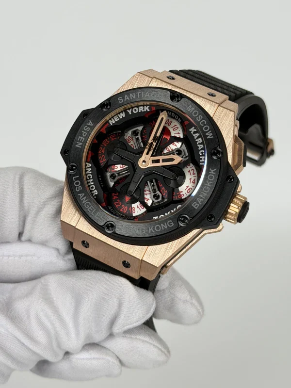 Hublot King Power Unico GMT 18K Rose Gold & Ceramic Men's Watch - Image 3