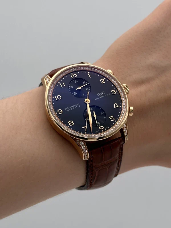 IWC Portuguese Chrono-Automatic Chronograph 18K Rose Gold Unisex Watch - Image 8