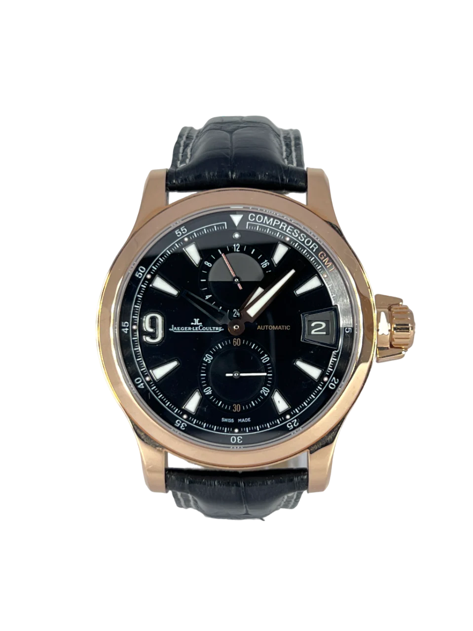 Jaeger LeCoultre Master Compressor Rose Gold Leather Men`s Watch - Image 2