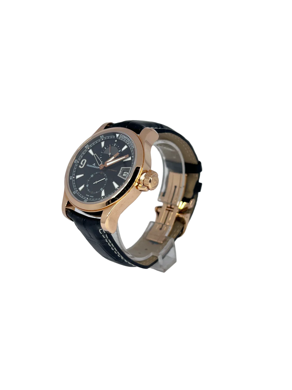 Jaeger LeCoultre Master Compressor Rose Gold Leather Men`s Watch - Image 4