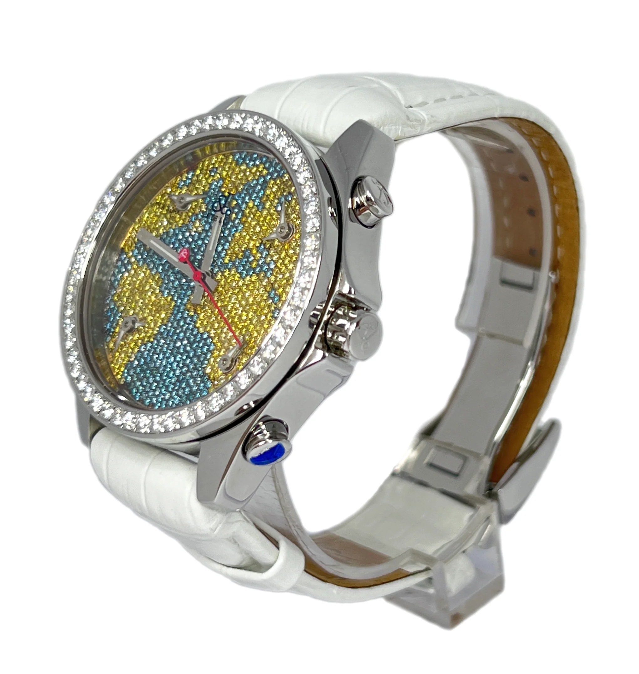 Jacob & Co Five Time Zone Stainless Steel and White Diamonds Watch - Image 3