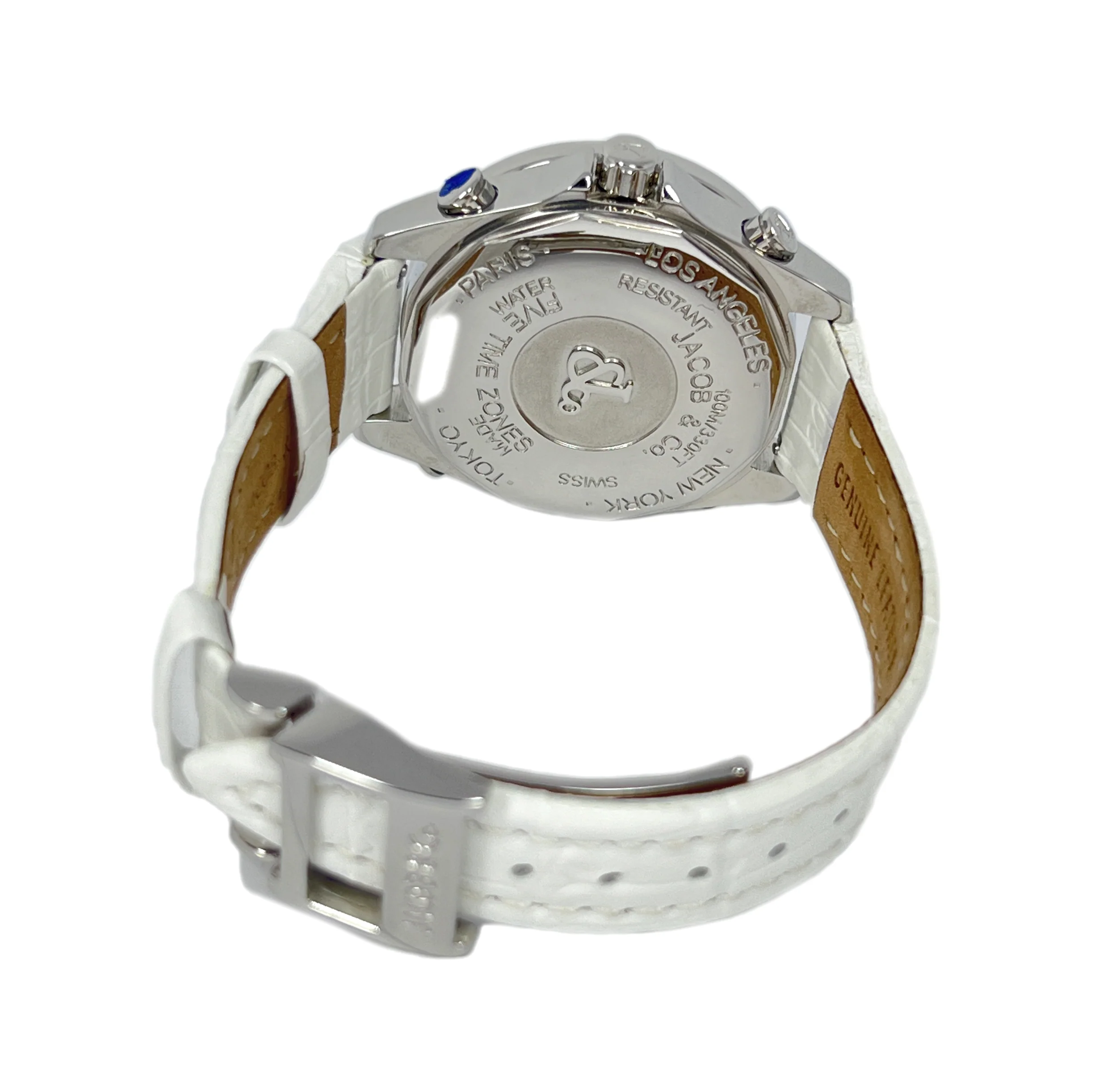 Jacob & Co Five Time Zone Stainless Steel and White Diamonds Watch - Image 4
