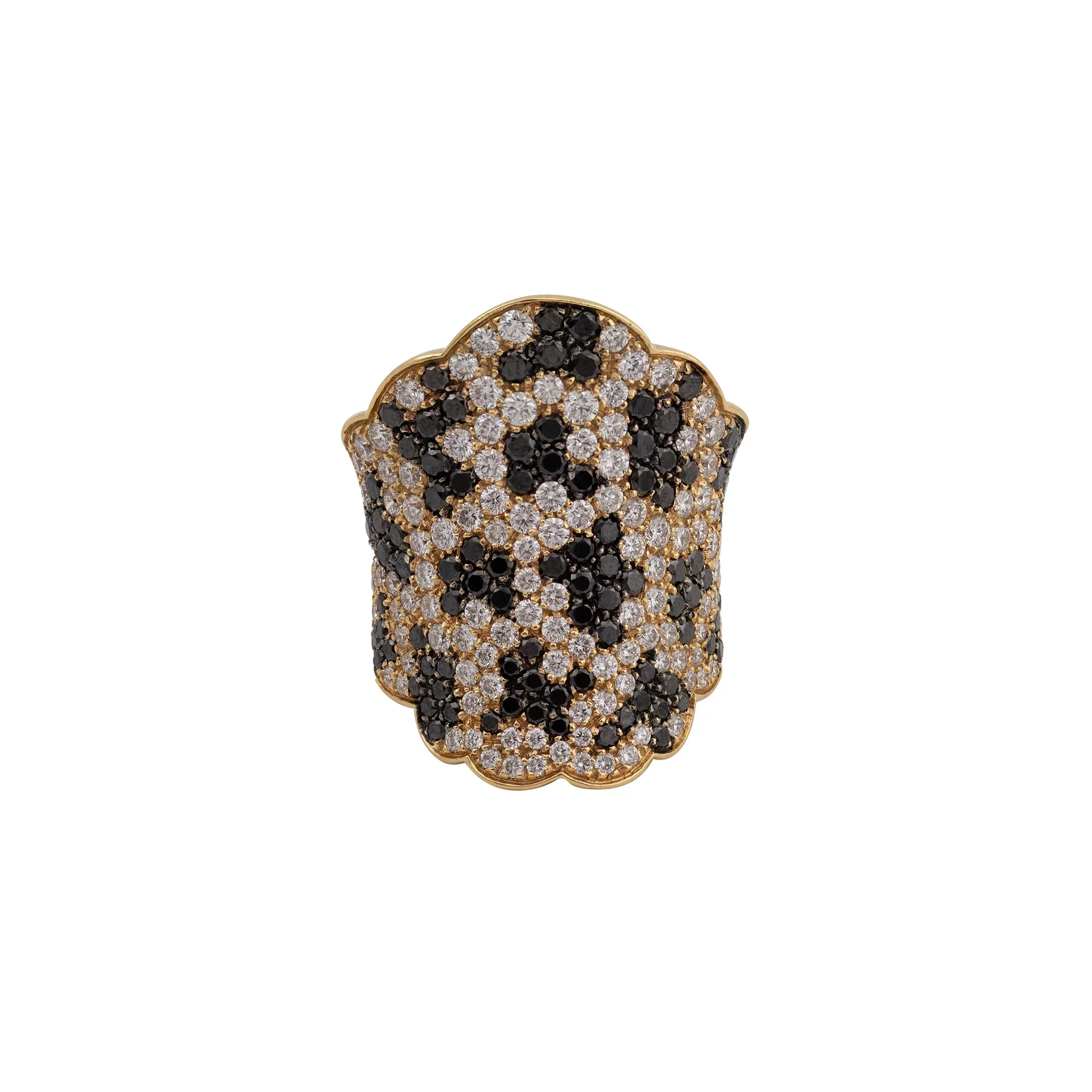 Leo Pizzo 18K Rose Gold Black And White Diamond Lady's Ring