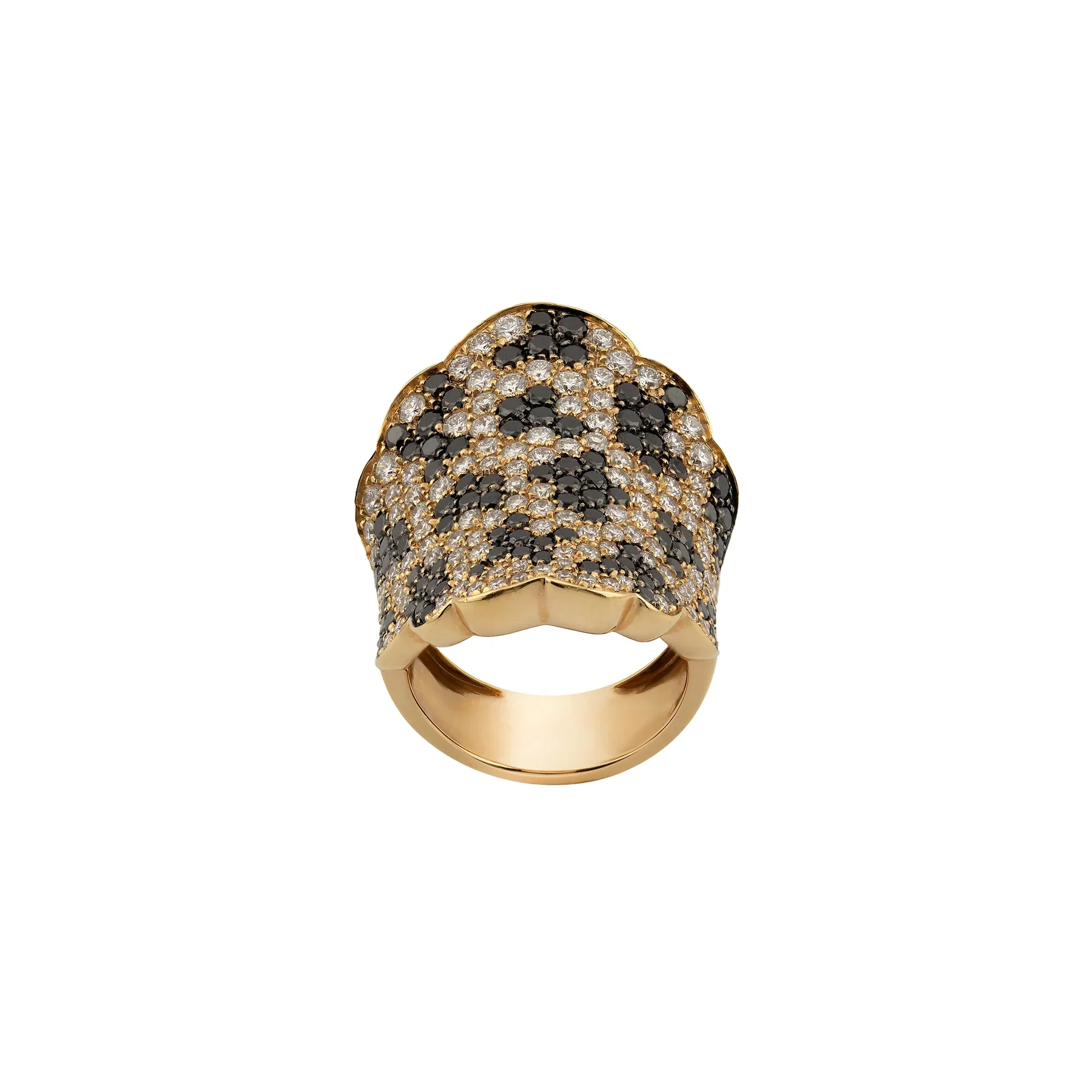 Leo Pizzo 18K Rose Gold Black And White Diamond Lady's Ring - Image 2
