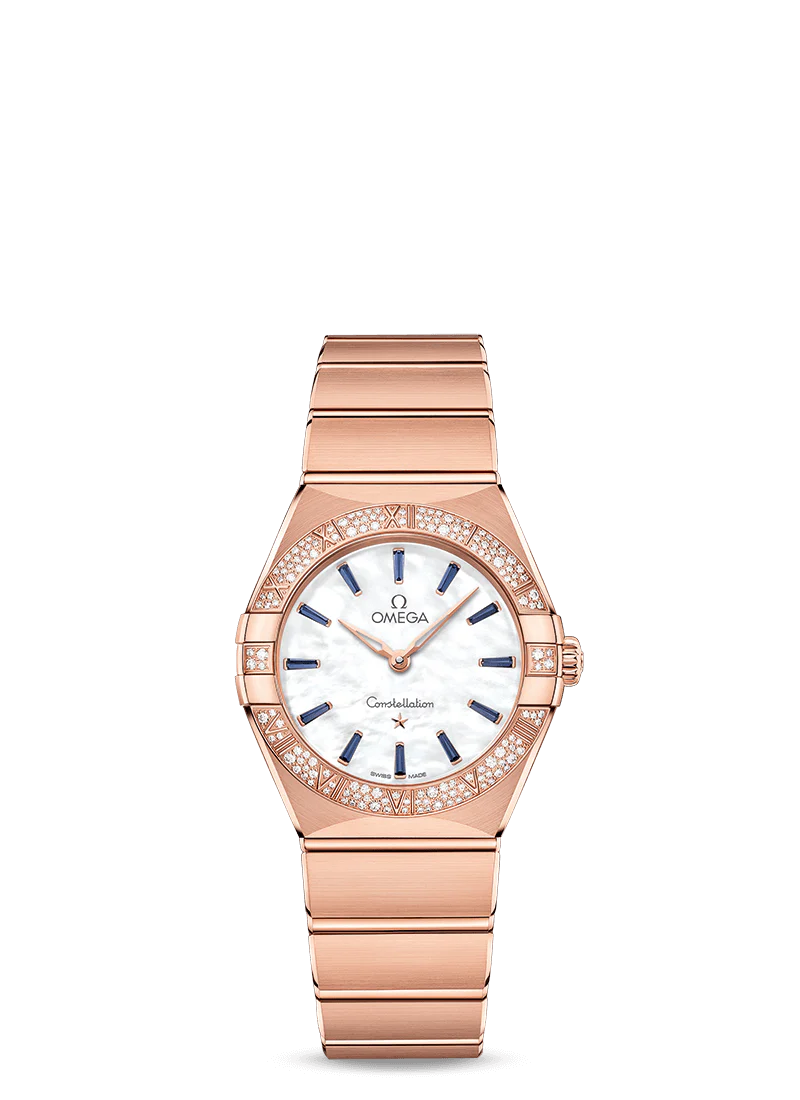 Omega Constellation Quartz 18K Sedna™ Gold & Diamonds & Blue Sapphires Lady’s Watch