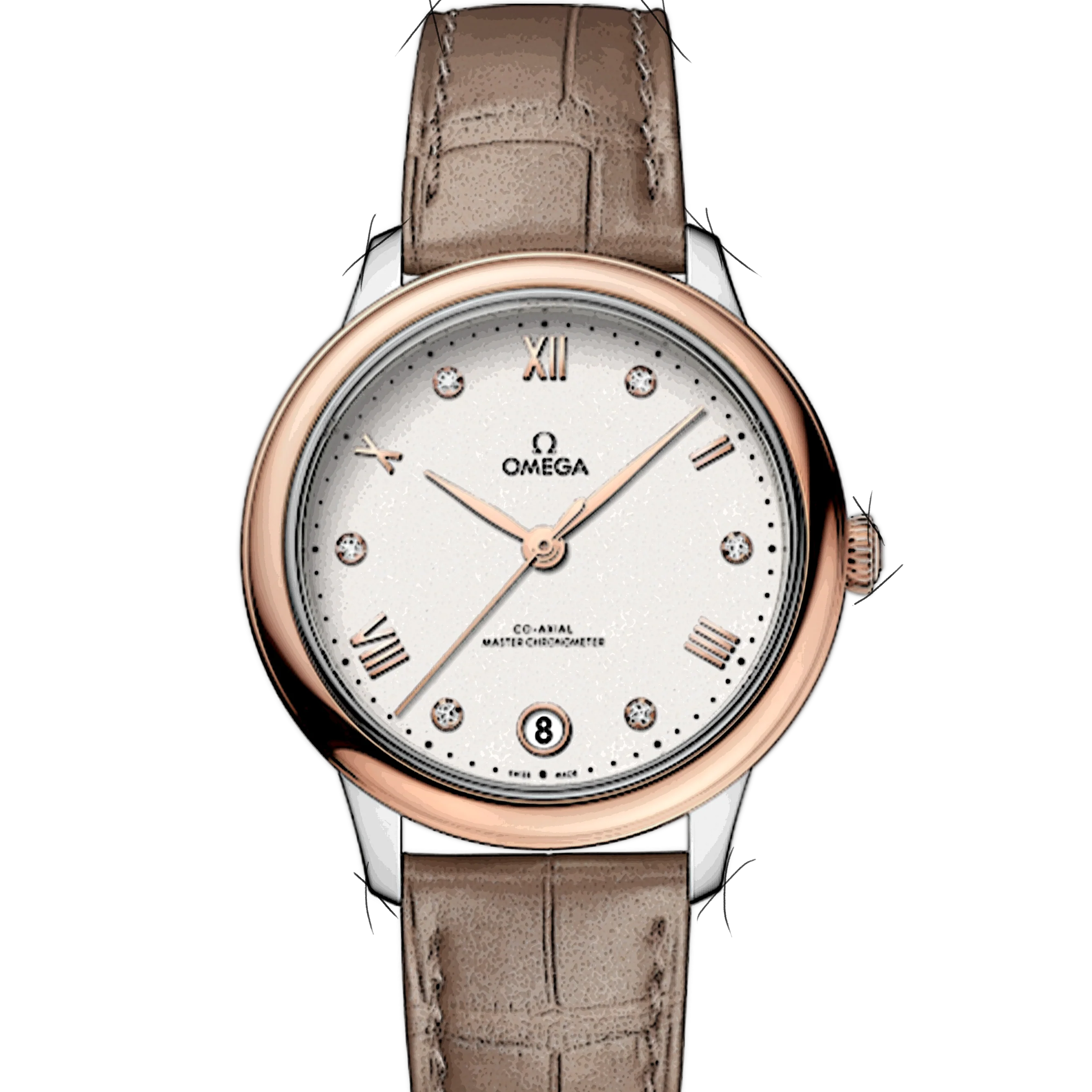 Omega De ville Prestige Stainless steel & 18K Sedna™Gold Lady's Watch