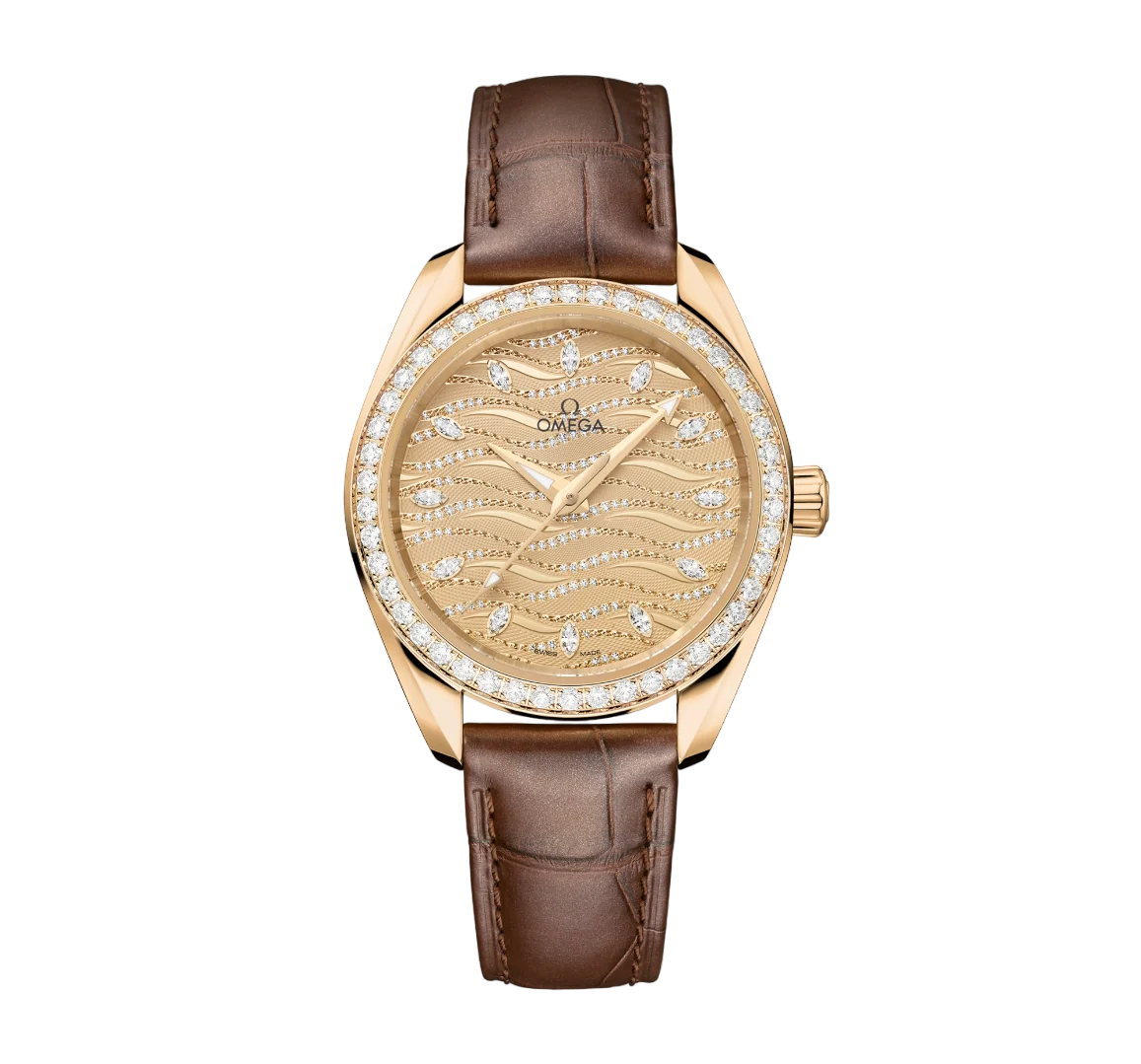 Omega Seamaster Aqua Terra 18K Moonshine™ gold & Diamonds Lady's Watch