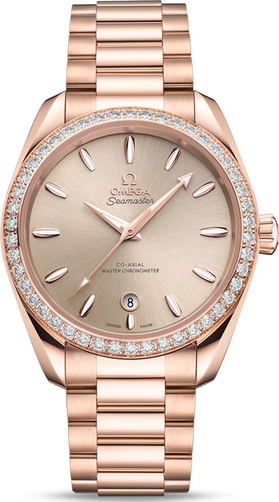 Omega Seamaster Aqua Terra 18K Sedna™ gold & Diamonds Unisex Watch - Image 2