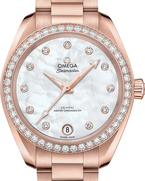 Omega Seamaster Aqua Terra Chronometer 18K Sedna™ gold & Diamonds Lady's Watch - Image 2
