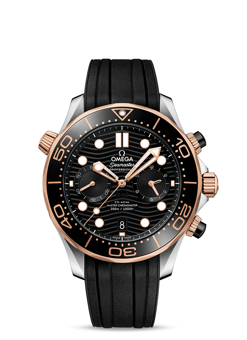 Omega Seamaster Diver Co-Axial Chronometer Chronograph Stainless Steel & 18K Sedna™ Gold Men's Watch