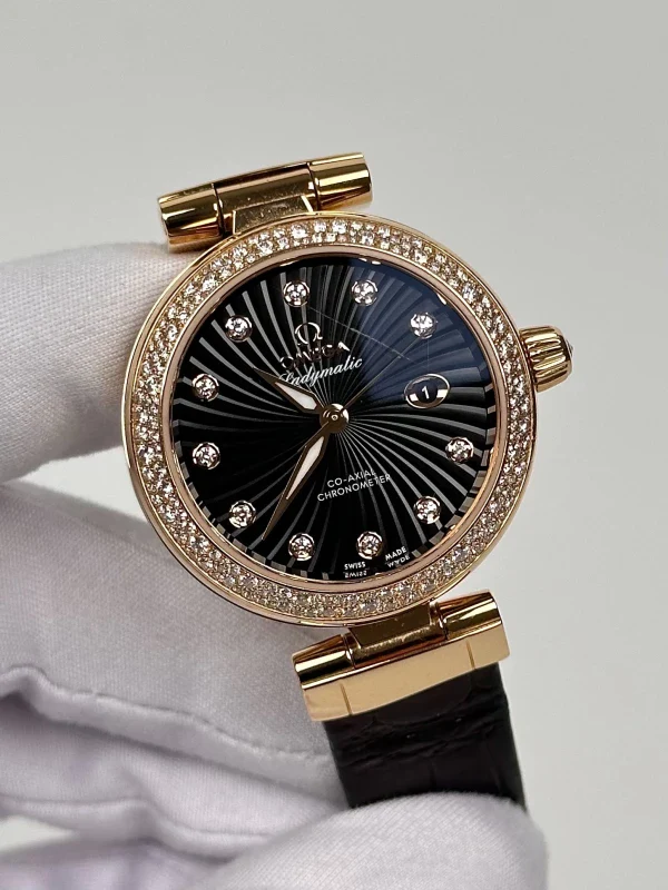 Omega De Ville Ladymatic 18K Rose Gold & Diamonds Lady's Watch - Image 3
