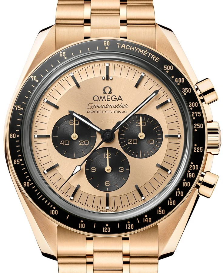 Omega Speedmaster Moonwatch Professional Chronograph 18K Moonshine™ Gold & Ceramic Men's Watch - Image 2