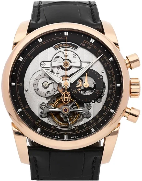 Parmigiani Fleurier Tonda Tondagraphe Rose Gold Openworked Graphite Tourbillon 18K Rose Gold Men's Watch