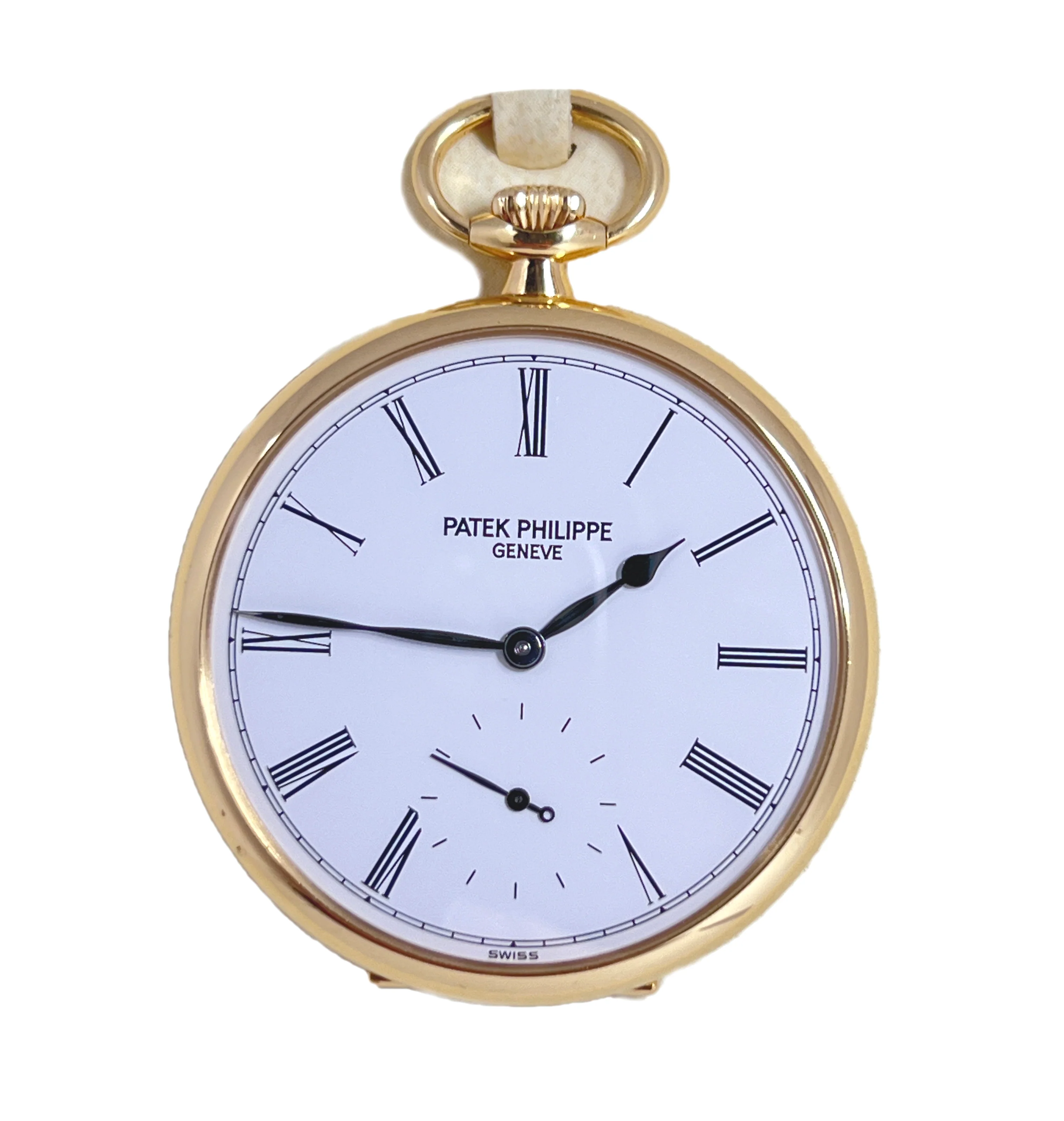 Patek Philippe 18K Yellow Gold with White Lacquered dial Pocket Men's Watch - Image 2