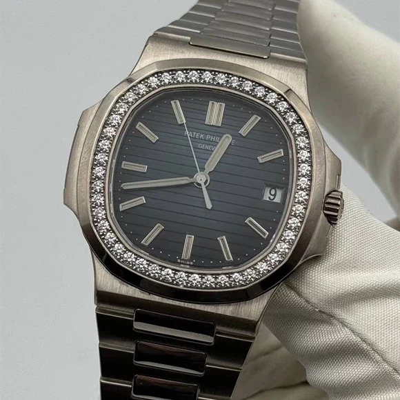Patek Philippe Nautilus 18K White Gold&Diamonds Men's Watch - Image 3