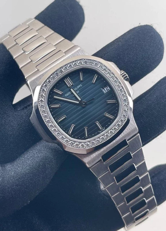 Patek Philippe Nautilus 18K White Gold&Diamonds Men's Watch - Image 4