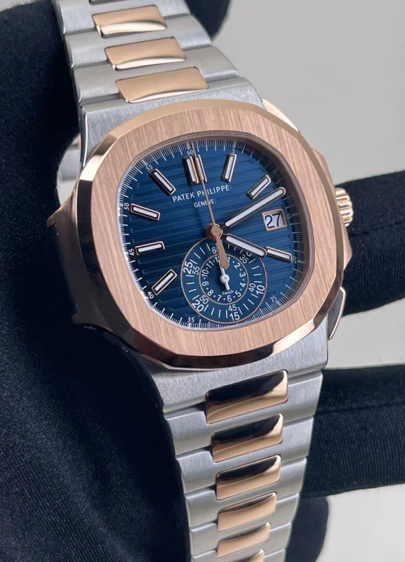 Patek Philippe Nautilus Chronograph 18K Rose Gold & Stainless steel Men's Watch - Image 4