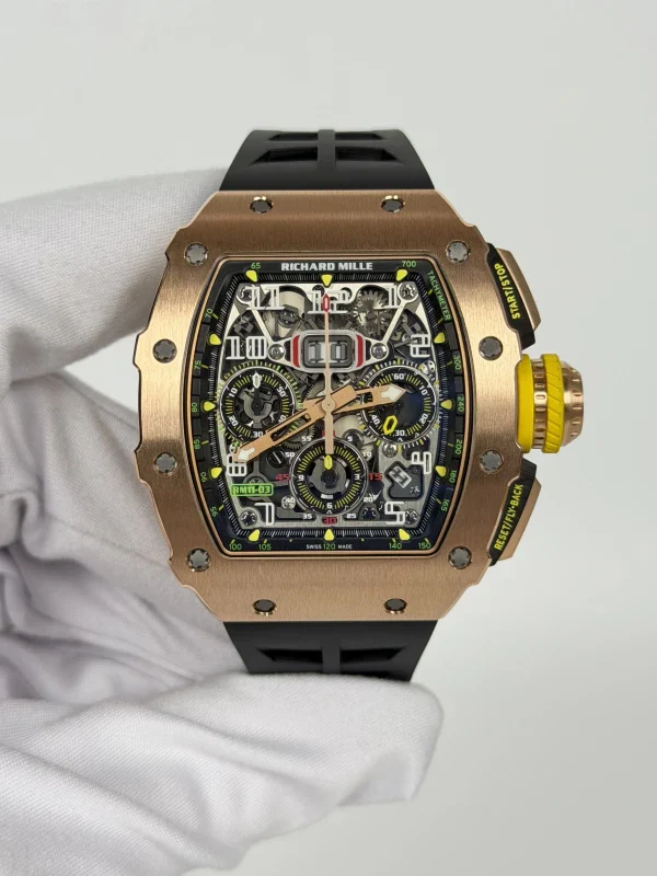 Richard Mille RM011 Flyback Chronograph 18K Rose Gold/Titanium Men's Watch - Image 2