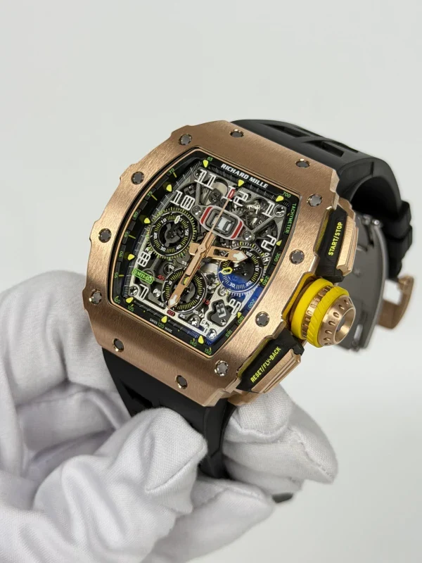 Richard Mille RM011 Flyback Chronograph 18K Rose Gold/Titanium Men's Watch - Image 4