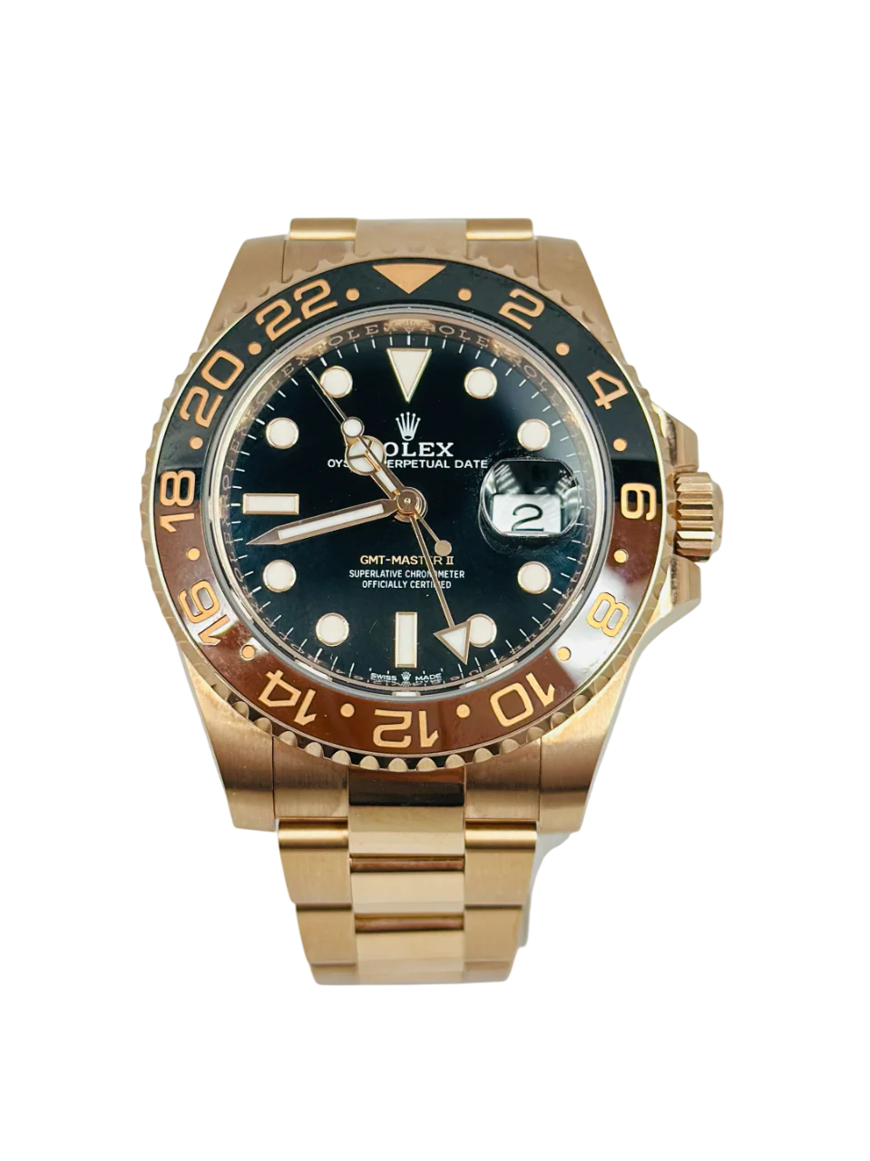 Rolex GMT 18K Rose Gold & Ceramic Men's Watch - Image 2