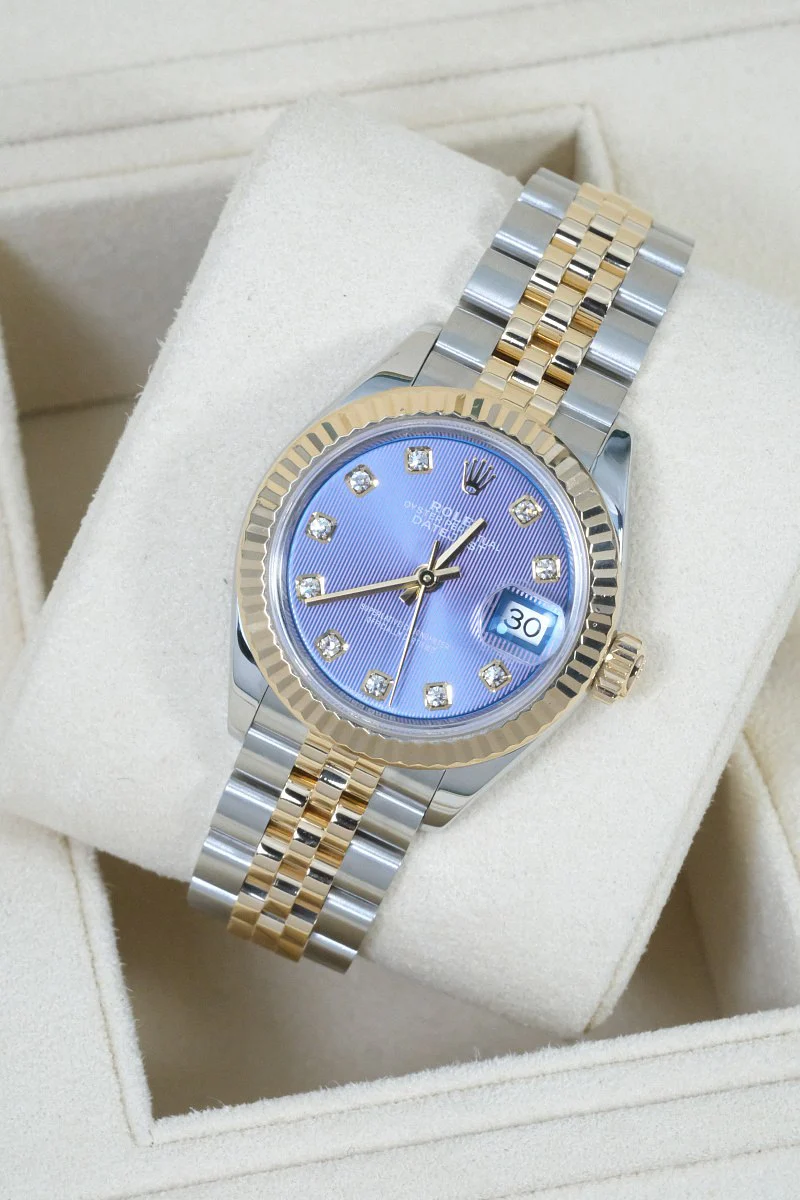 Rolex Datejust Lavender Dial Stainless Steel & 18K Yellow Gold Lady's Watch - Image 3
