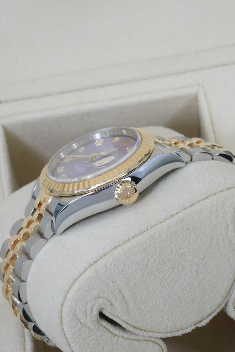 Rolex Datejust Lavender Dial Stainless Steel & 18K Yellow Gold Lady's Watch - Image 5