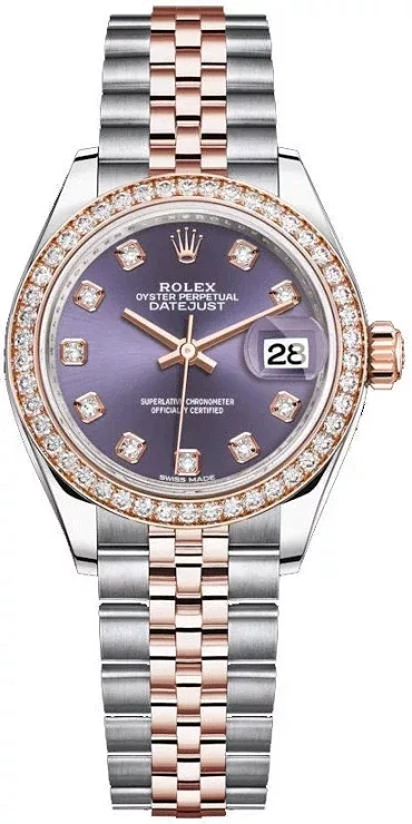Rolex Datejust Stainless Steel & 18K Rose Gold & Diamonds Lady's Watch