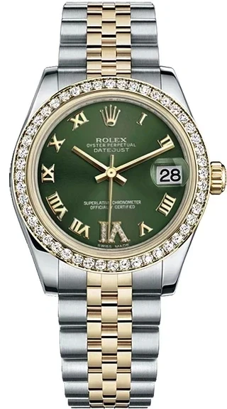 Rolex Datejust Stainless Steel & 18K Yellow & Diamonds Gold Lady's Watch