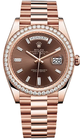 Rolex Day-Date 18K Rose Gold & Diamonds Men's Watch