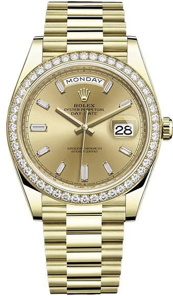 Rolex Day-Date 18K Yellow Gold & Diamonds Men's Watch