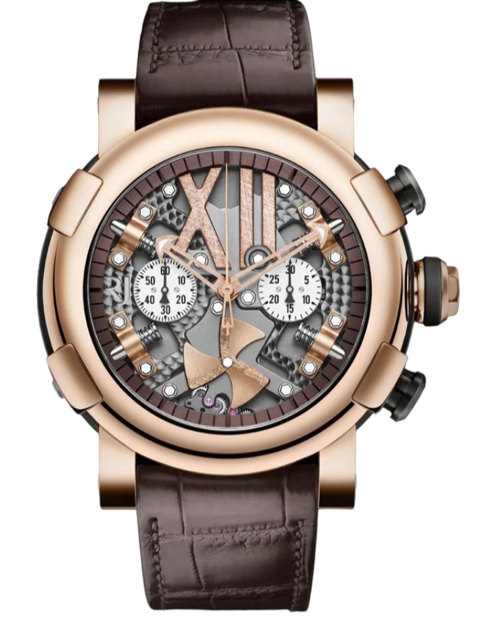 Romain Jerome Titanic-DNA Steampunk Chrono Full Red PVD Stainless steel & 18K Rose Gold Men's Watcn