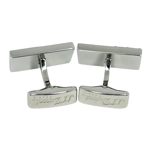 S.T.Dupont “Black Rain” Stainless Steel Cufflinks with 72 Diamonds - Image 4