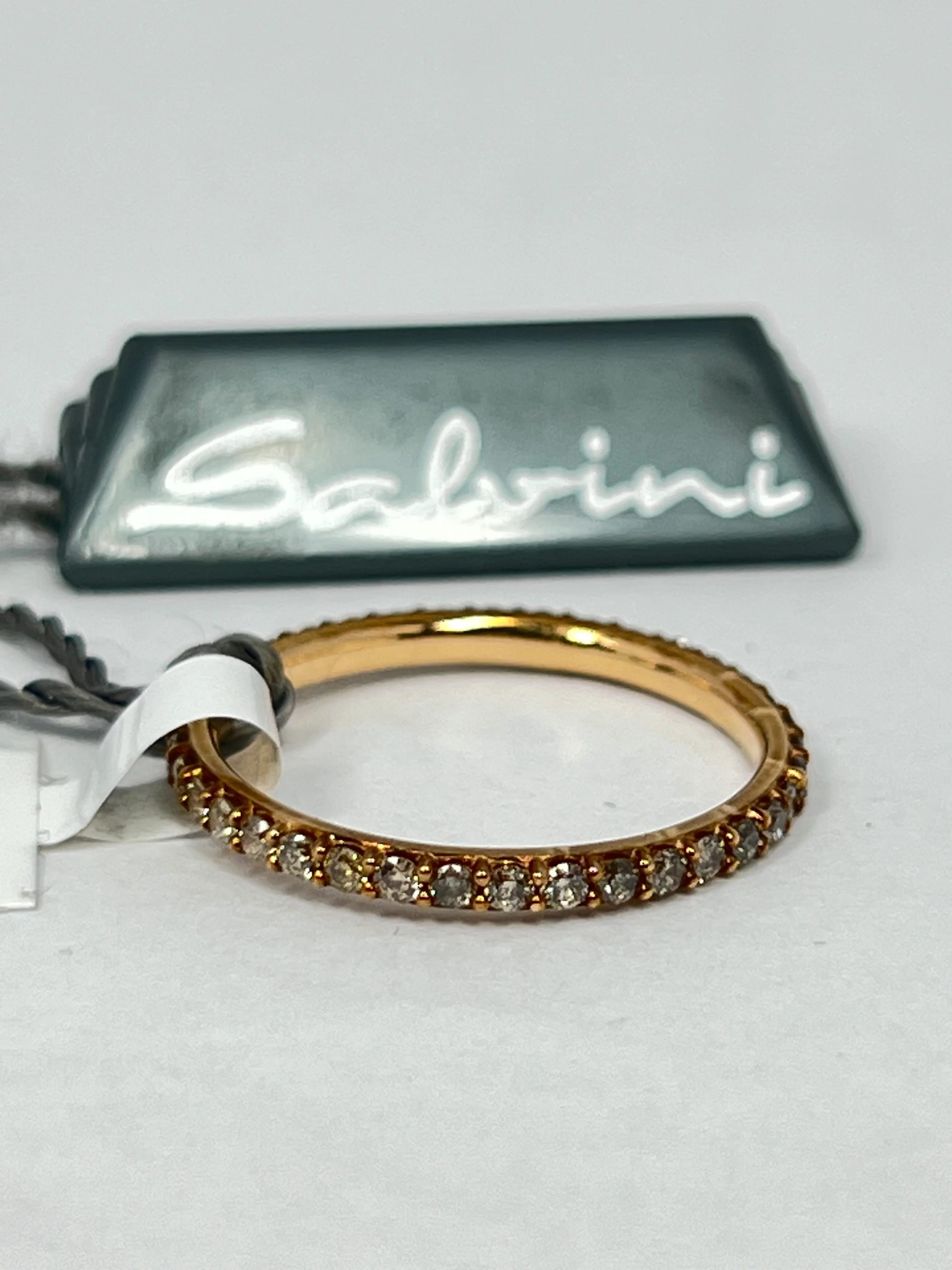 Salvini Wedding Band 18k Rose Gold Diamonds Unisex Ring - Image 2