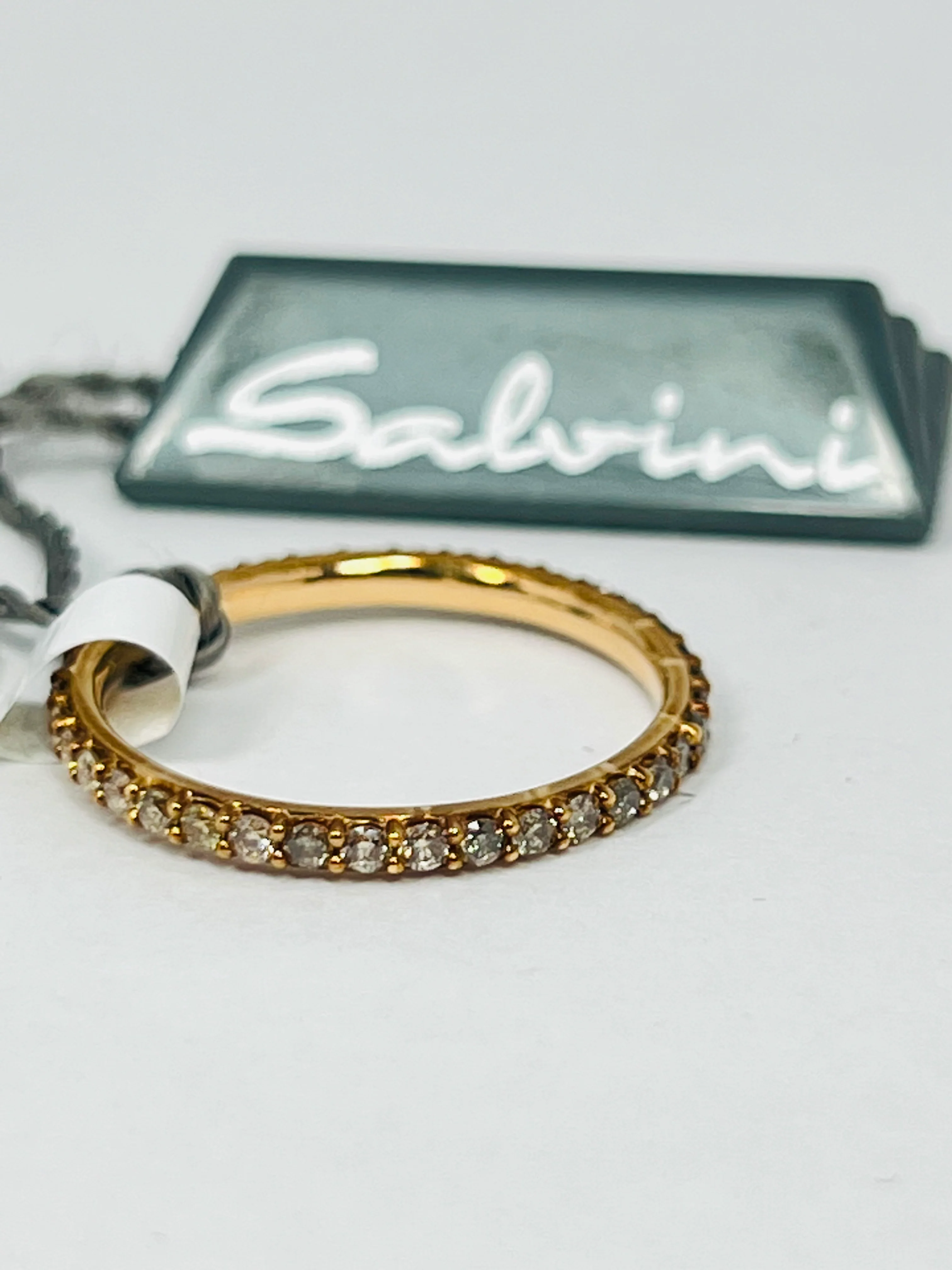 Salvini Wedding Band 18k Rose Gold Diamonds Unisex Ring - Image 4