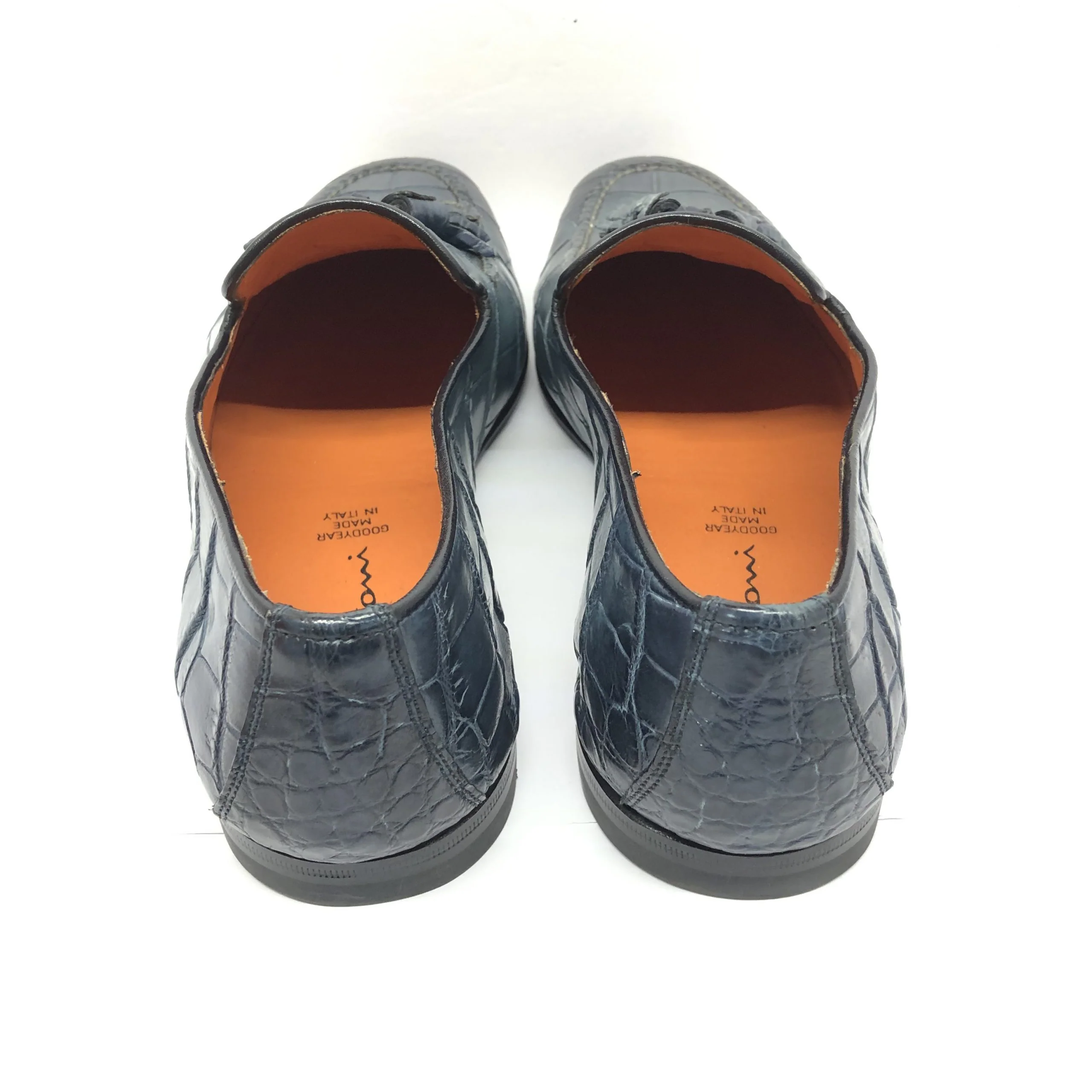 Santoni Blue Alligator Leather Men's Shoes - Image 4