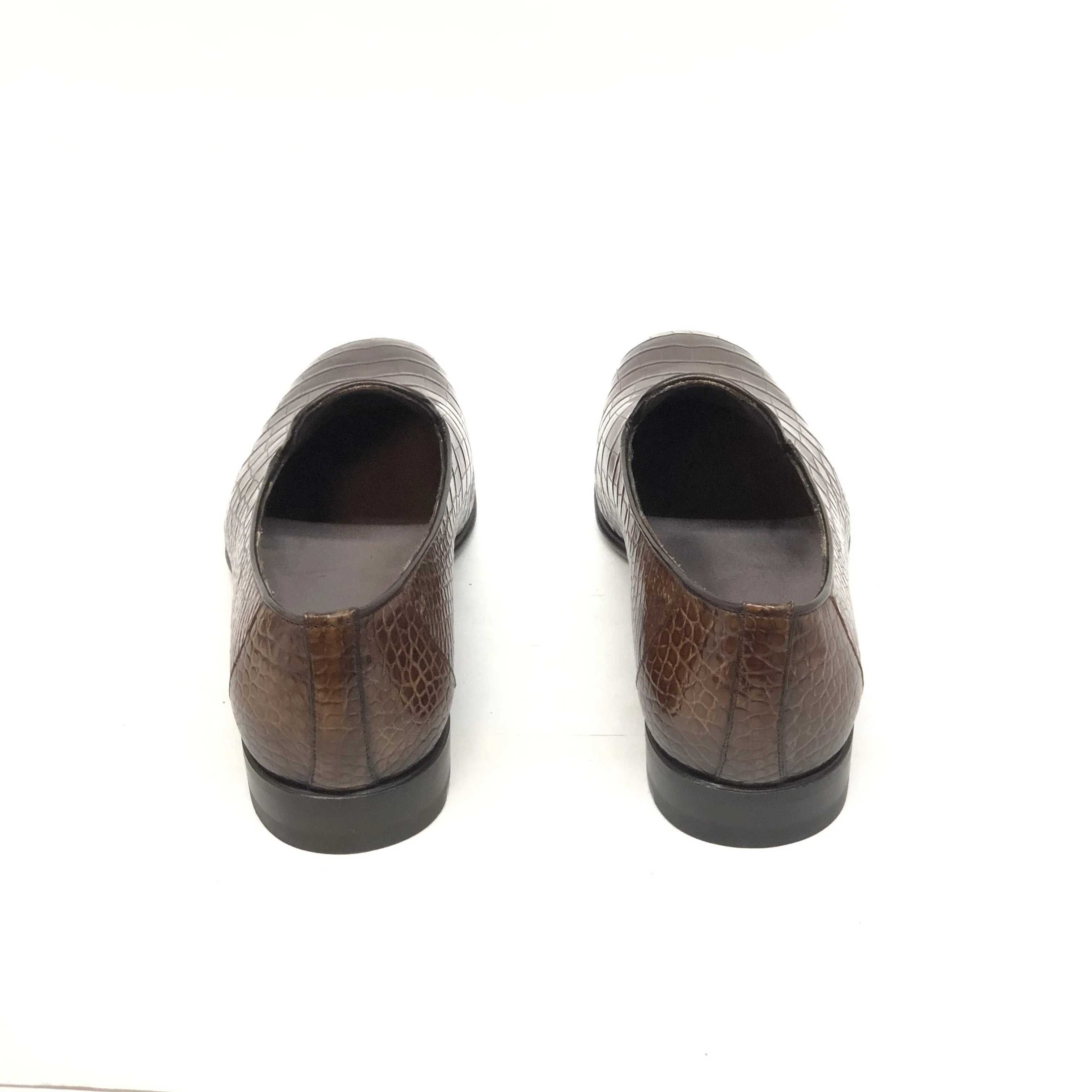 Santoni Limited Edition Brown Crocodile Leather Men's Shoes - Image 3