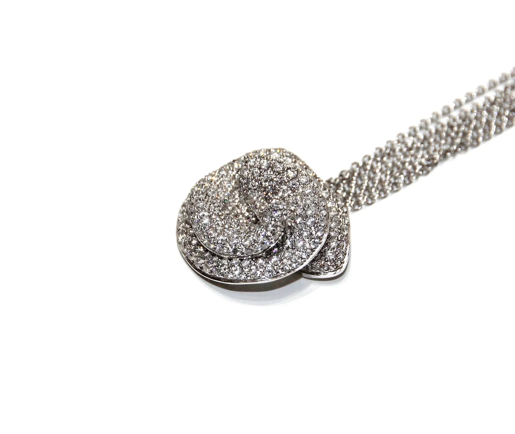 Stefan Hafner 18K White Gold Diamond Rose Necklace - Image 3