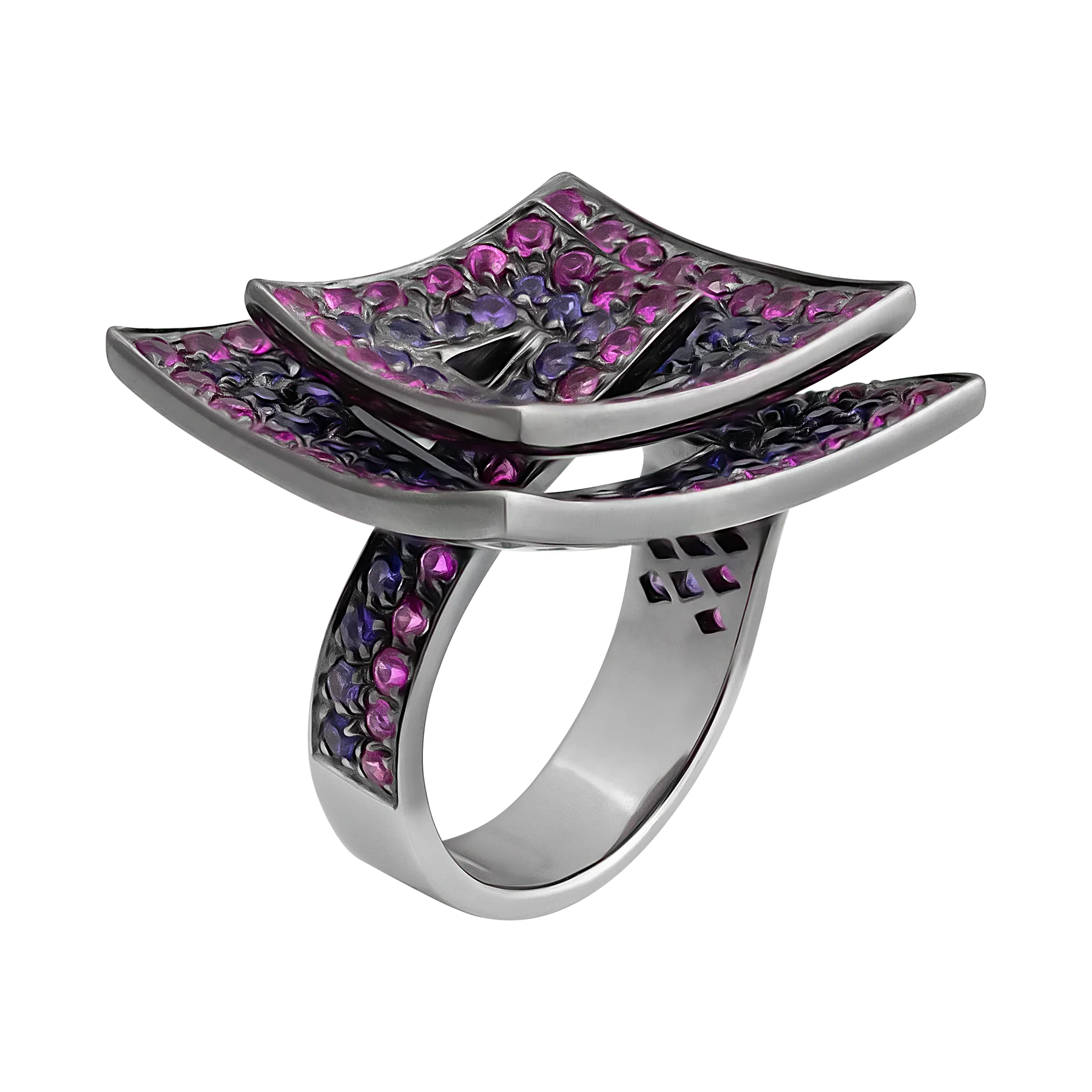 Stefan Hafner 18K White Gold Sapphire Lady's Ring - Image 3